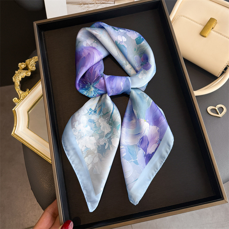 Women Fashion Necktie - 2026 neue Blumen Druck Seide Quadrat