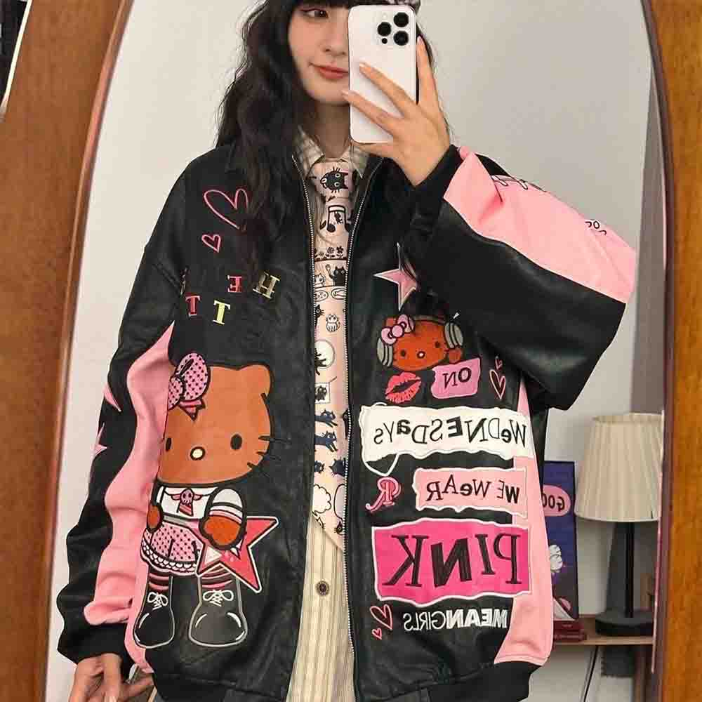 Women'S Fashion Jackets - Sanrio Hello Kitty Damen Cartoon Anime
