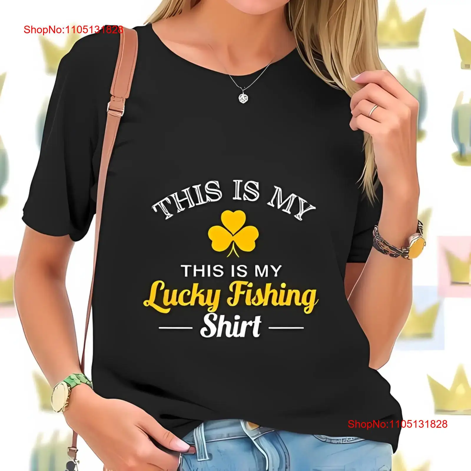 Women'S Fashion Graphic Tees - Lucky Fishing T-Shirt für Damen, lässige