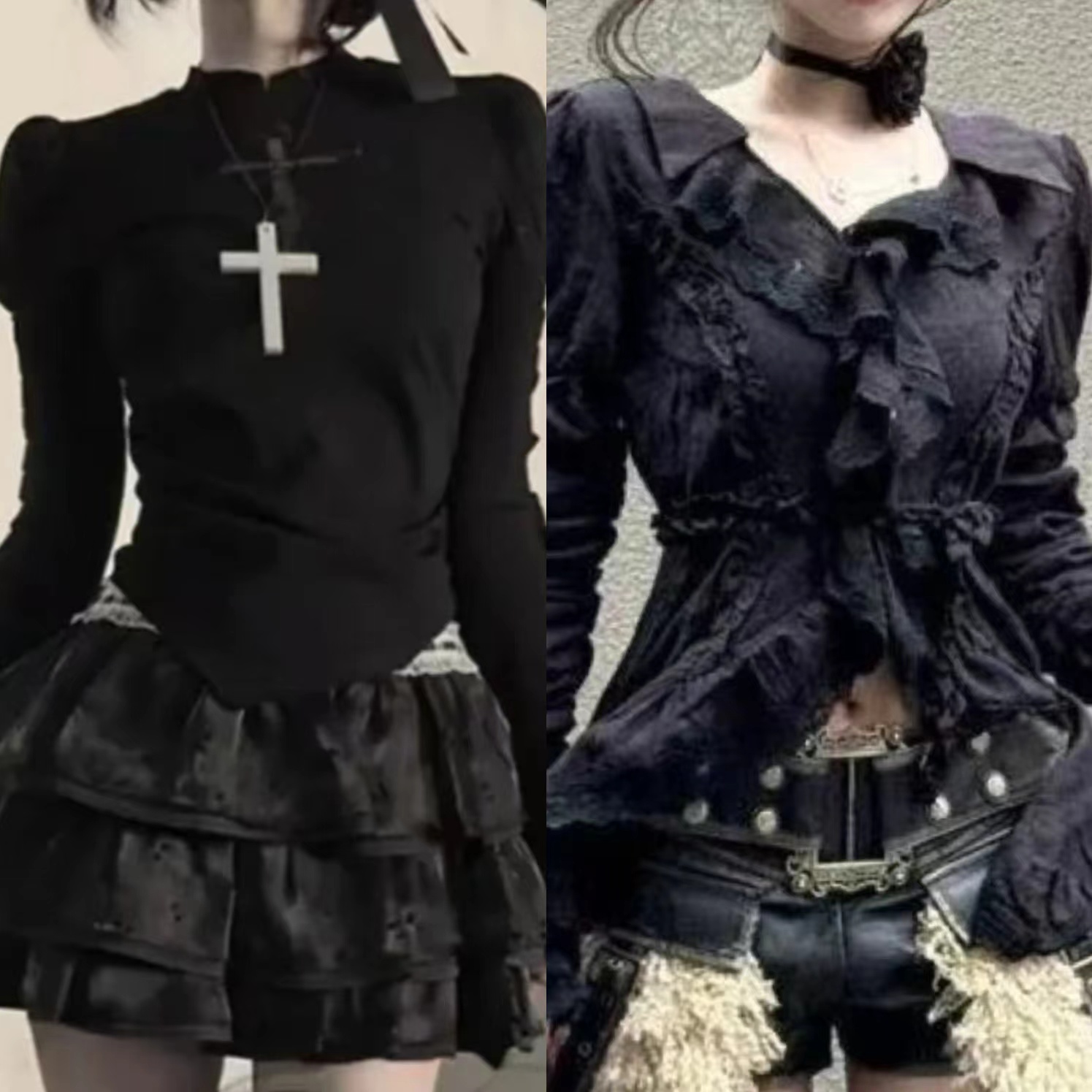 Women'S Y2K Fashion Aesthetic - Japanische Vintage Y2k Lolita Ärmellose Spitze