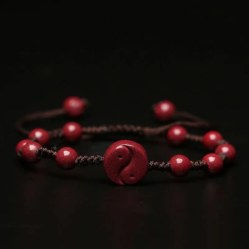 Women'S Fashion Jewellery - Angepasst Natürliche Red Zinnober Yin Yang