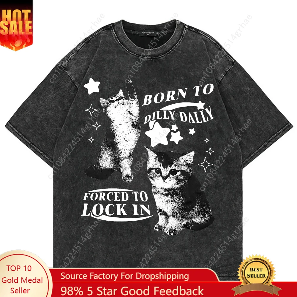Women'S Fashion Graphic Tees - 100% Baumwolle Vintage Washed Y2k Lustiges
