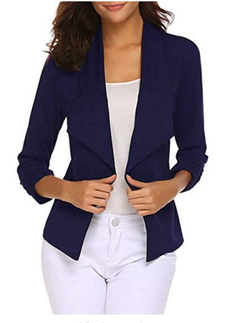 Blazer Women Oversized - Damen-Blazer, lässig, vorne offen, Arbeit, Büro,