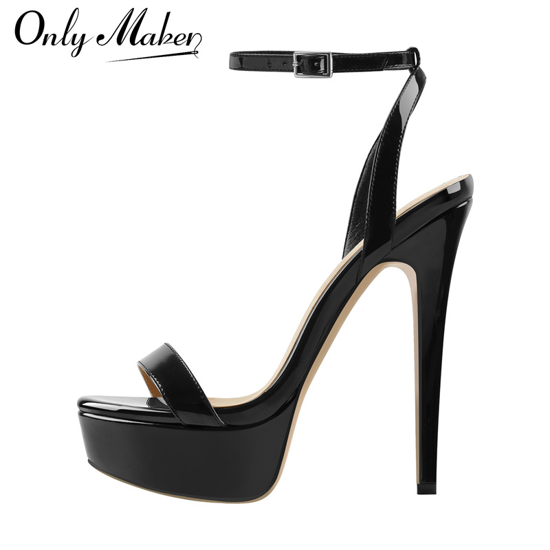 Spaghetti Strap Dress - Onlymaker Frauen Plattform Stiletto High Heels