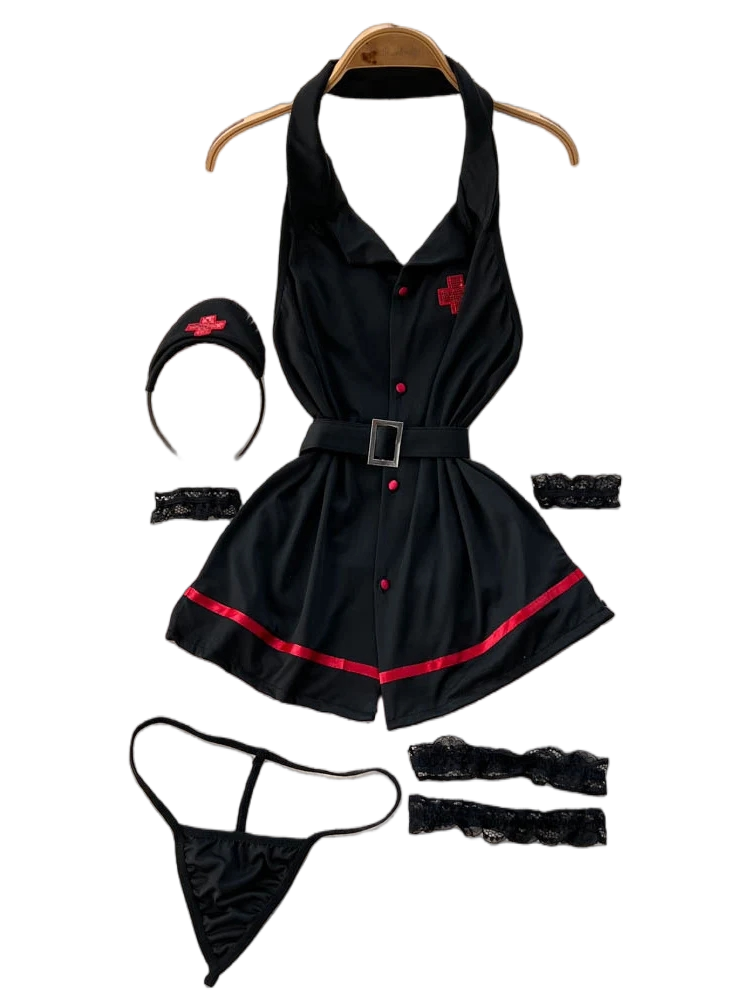 Trend Women Fashion - Erotische Mode Sexy Neckholder-Lingerie-Kleid Sommer V-Ausschnitt