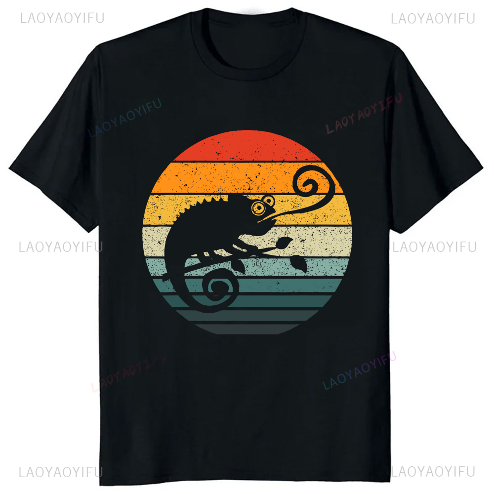 Women'S Fashion Graphic Tees - Lustige Cartoon Schatten Grafik Pinted Chamäleon