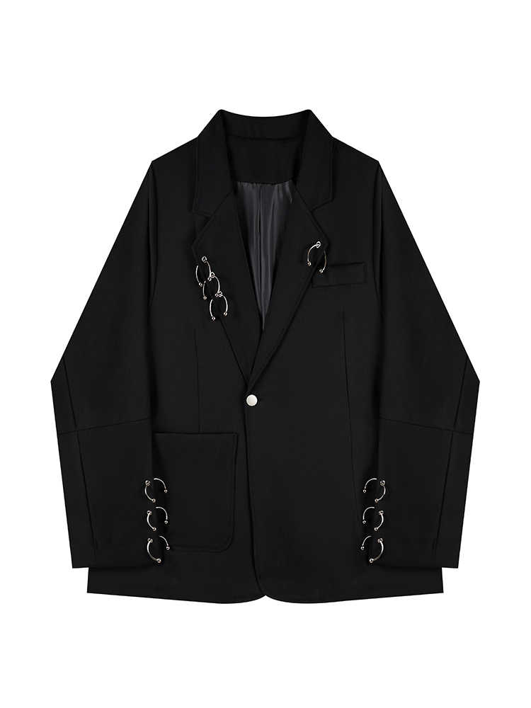 Blazer Women Oversized - Frauen Schwarz Gothic Emo Herbst Blazer