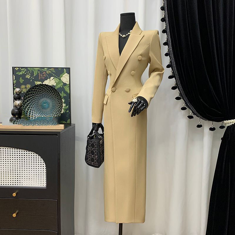 Xl Women'S Fashion - Frühling Herbst Revers Khaki Frauen Trenchcoat
