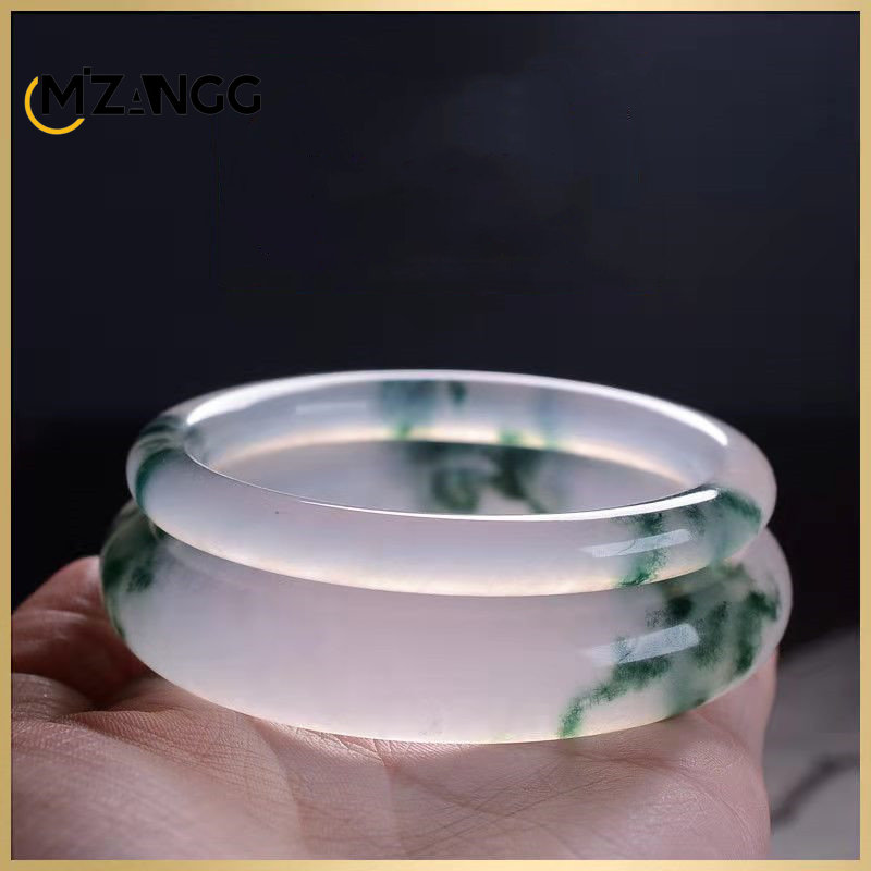 Women'S Fashion Jewellery - Natürliche grüne Jadeit Armreif Jade Armband