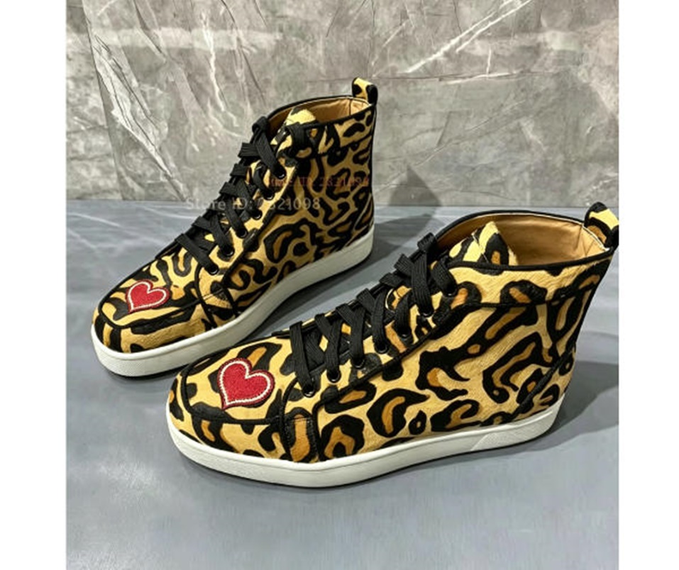Women'S Yellow Fashion Sneakers - Leopardenmuster High-Top-Sneaker für Herren und Damen,