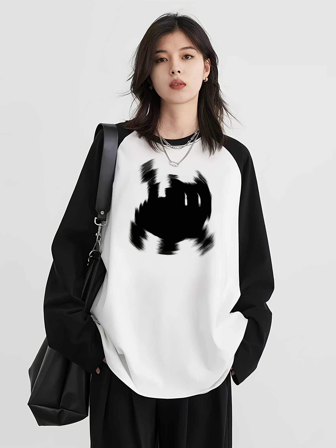 Trend Women Fashion - Y2K Damen Raglan Langarm-T-Shirt mit Niedlichem