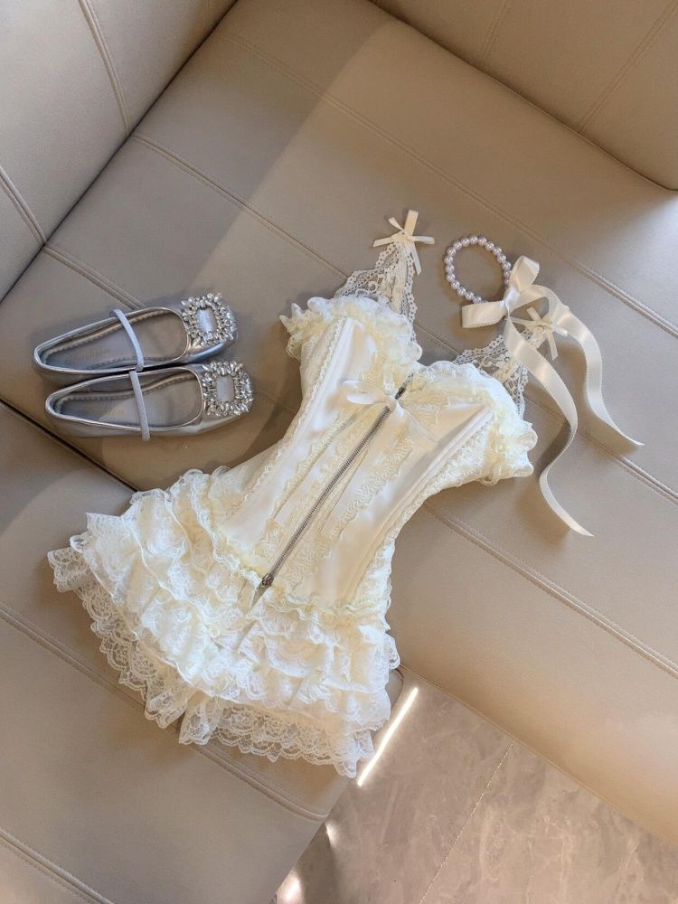 Süßes Spitzen-Bustier-Top mit  – Lace Trim Cami Bewertung und Preis