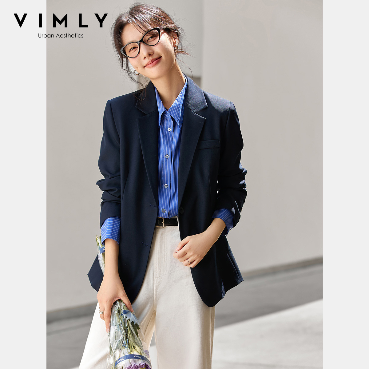 VIMLY Damen Marineblaue Jacken – Blazer Women Oversized Bewertung und Preis