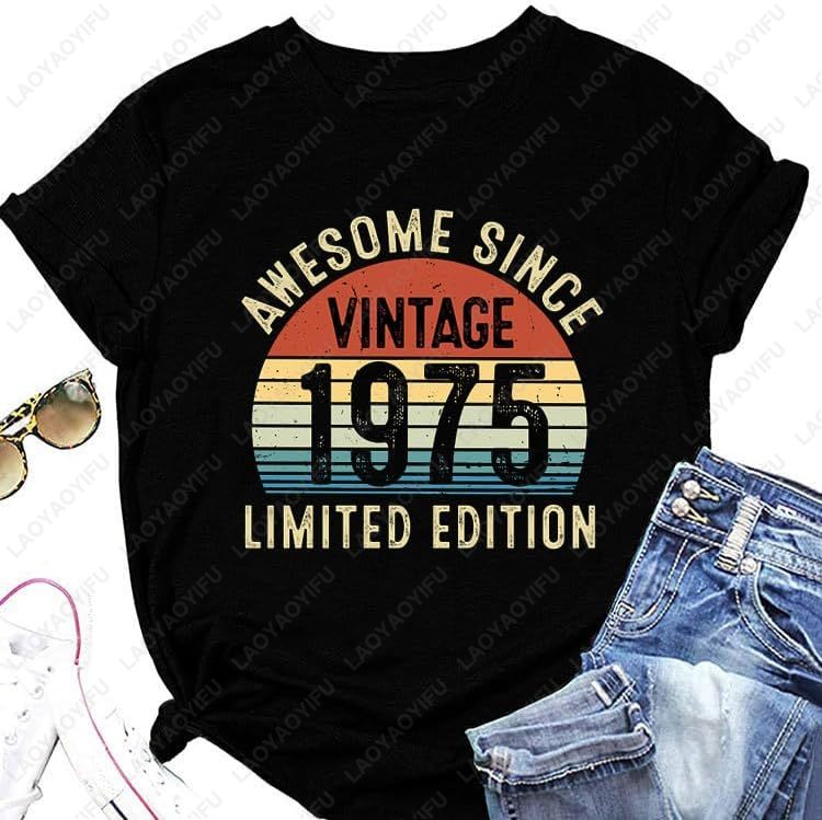 Vintage 1975 T-Shirts für Frau – Women'S Fashion In The 70S Bewertung und Preis