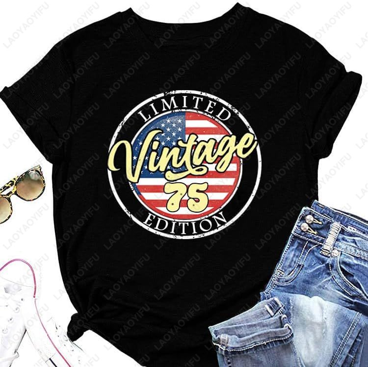 Vintage 1975 T-Shirts für Frau – Women'S Fashion In The 70S Bewertung und Preis