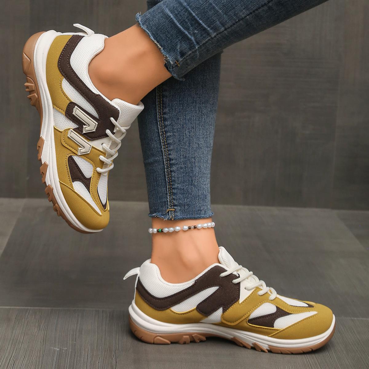 Modische grau-gelbe Mischungsf – Women'S Yellow Fashion Sneakers Bewertung und Preis