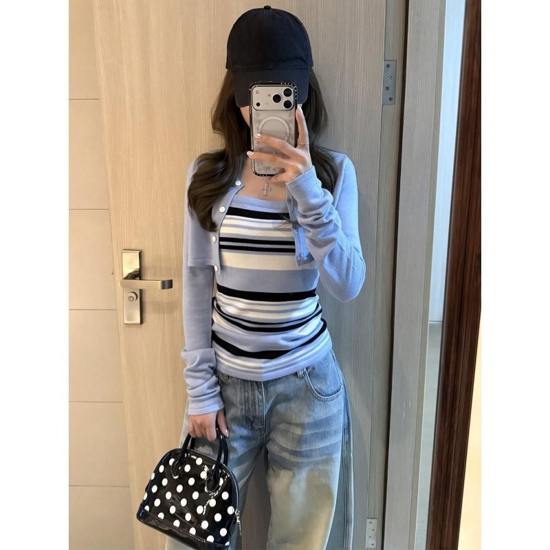Blaue Strickanzüge für Damen 2 – Women'S Y2K Fashion Aesthetic Bewertung und Preis