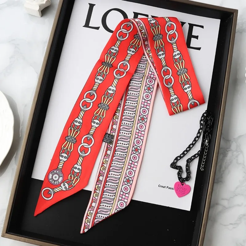 Mode Dünne Seidenschal für Fra – Women Fashion Necktie Bewertung und Preis