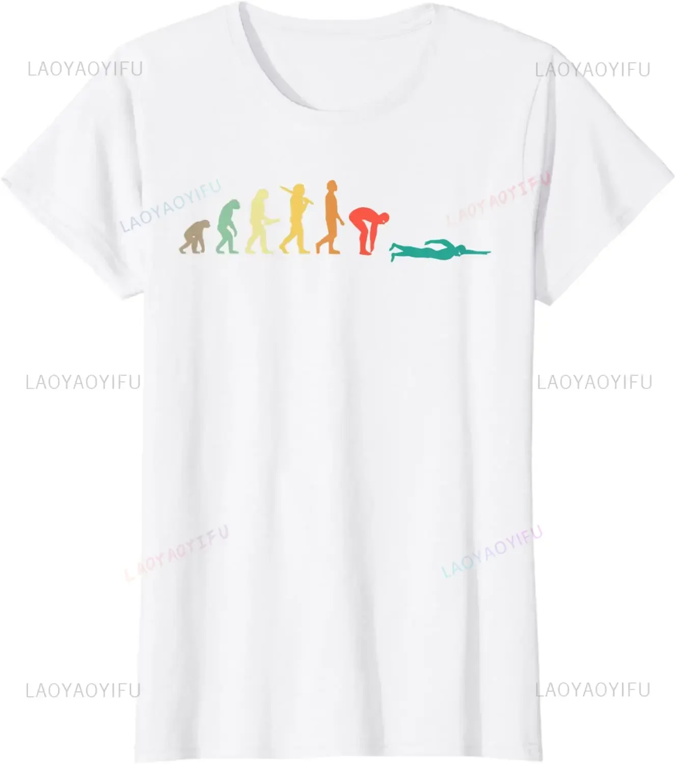 Retro Grafik Schwimmen Evoluti – Women'S Fashion Graphic Tees Bewertung und Preis