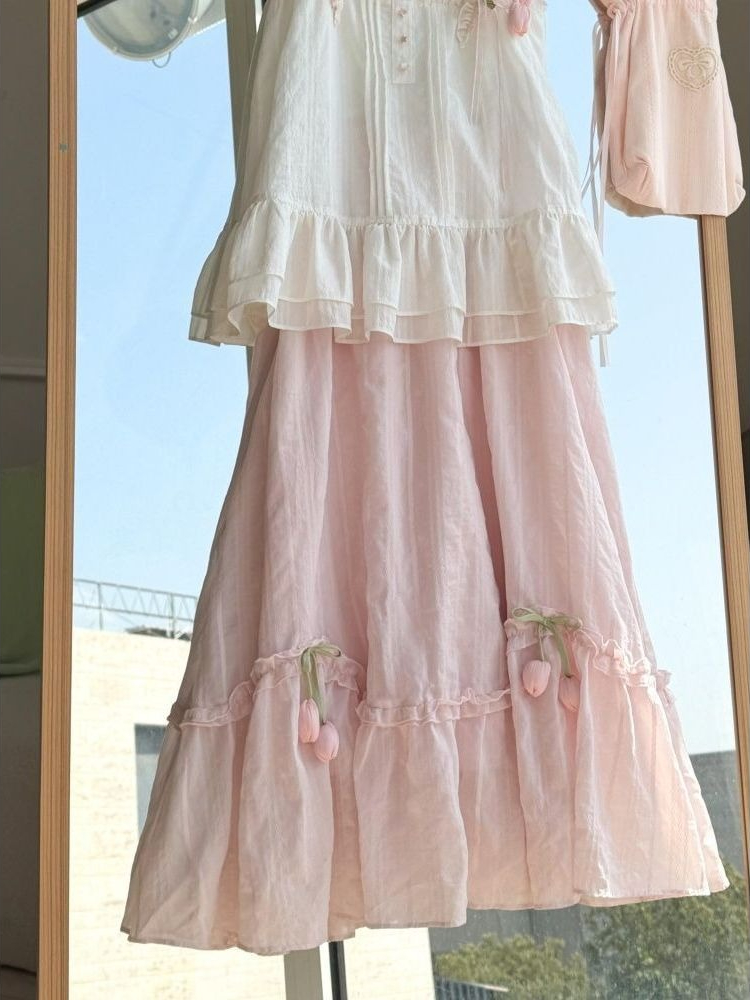 Süßes Kawaii-Set mit Rüschenbe – Lace Trim Cami Bewertung und Preis