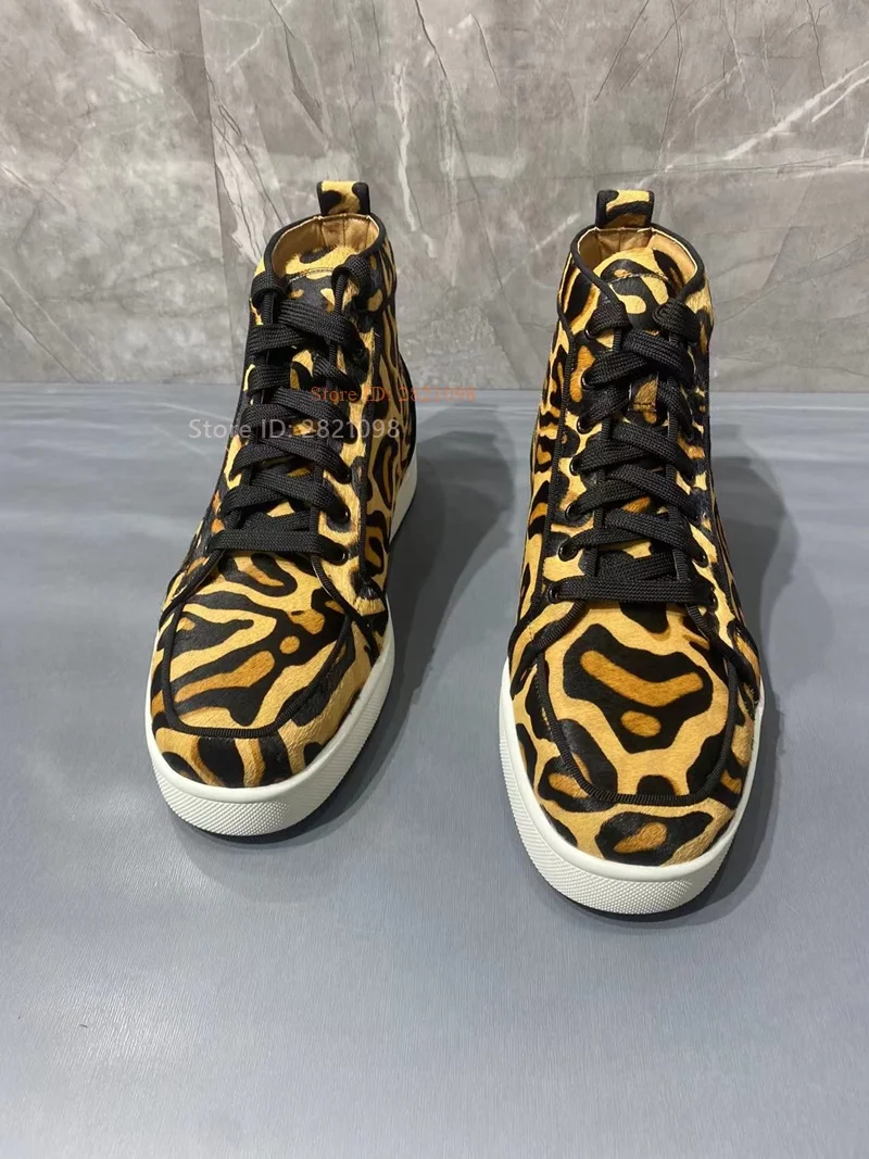 Leopardenmuster High-Top-Sneak – Women'S Yellow Fashion Sneakers Bewertung und Preis