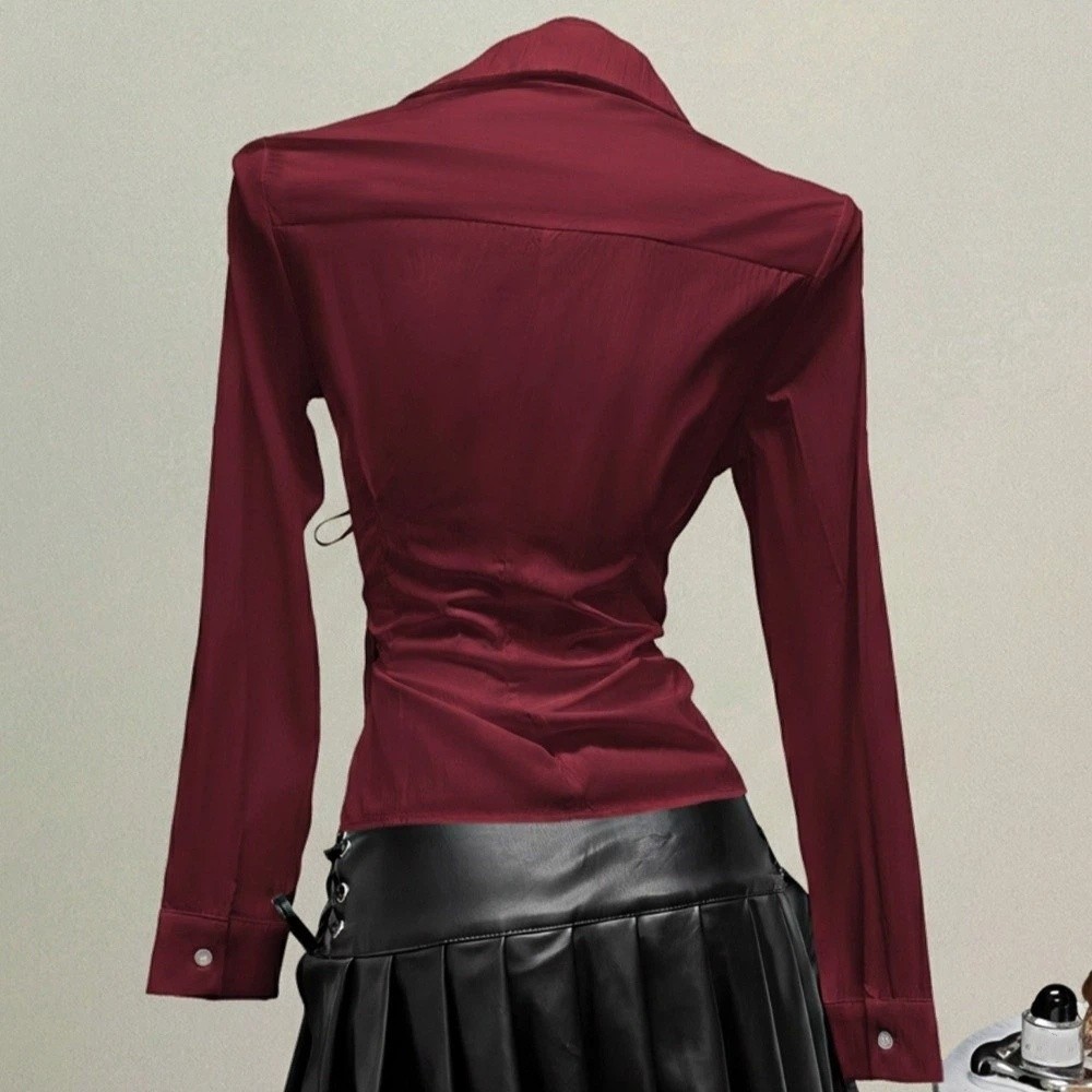 Modische Langarm Slim-Fit Blus – Women'S Y2K Fashion Aesthetic Bewertung und Preis