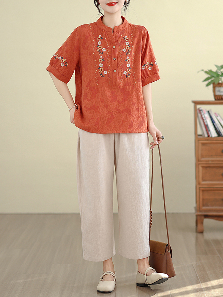 Elegantes, besticktes Kurzarm- – Women Fashion Over The Years Bewertung und Preis