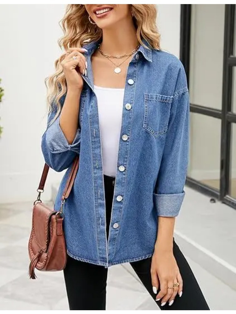 Neue Gewaschene Loose-Fit Lang – Women'S Fashion Jackets Bewertung und Preis