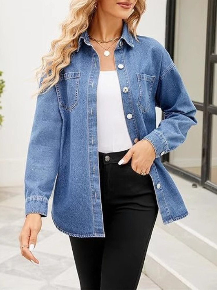 Neue Gewaschene Loose-Fit Lang – Women'S Fashion Jackets Bewertung und Preis